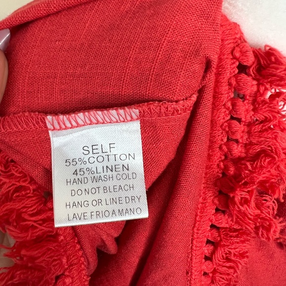 Easel Red Linen Blend Halter Dress - Picture 6 of 7